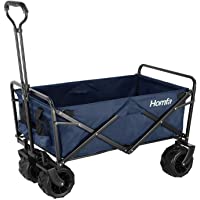 Los mejores  - Homfa Carro Transporte Plegable Carro de Mano Carro para Playa Jardín con 4 Ruedas Azul Oscuro 90x59x55.5cm